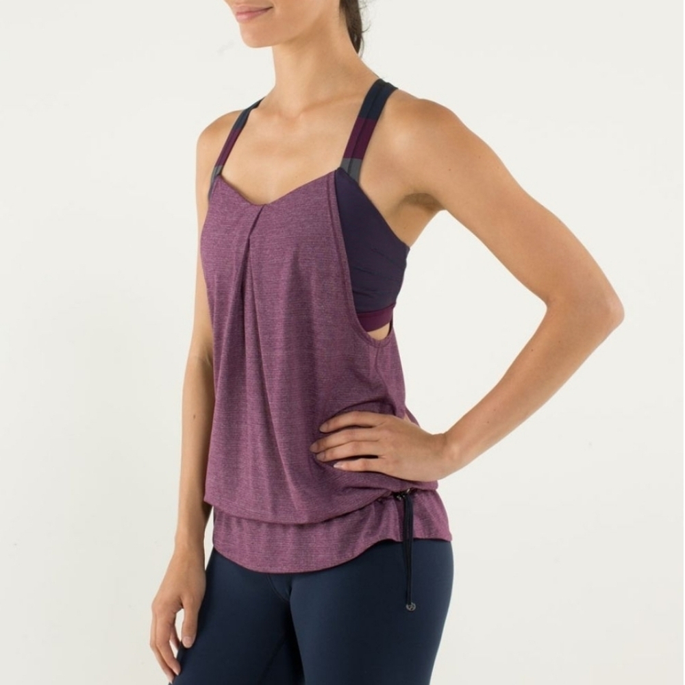 Lululemon Rest Less Tank Heathered Plum